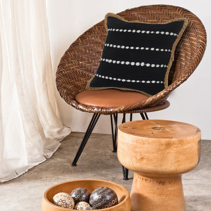 20" Blue and Beige Throw Pillow