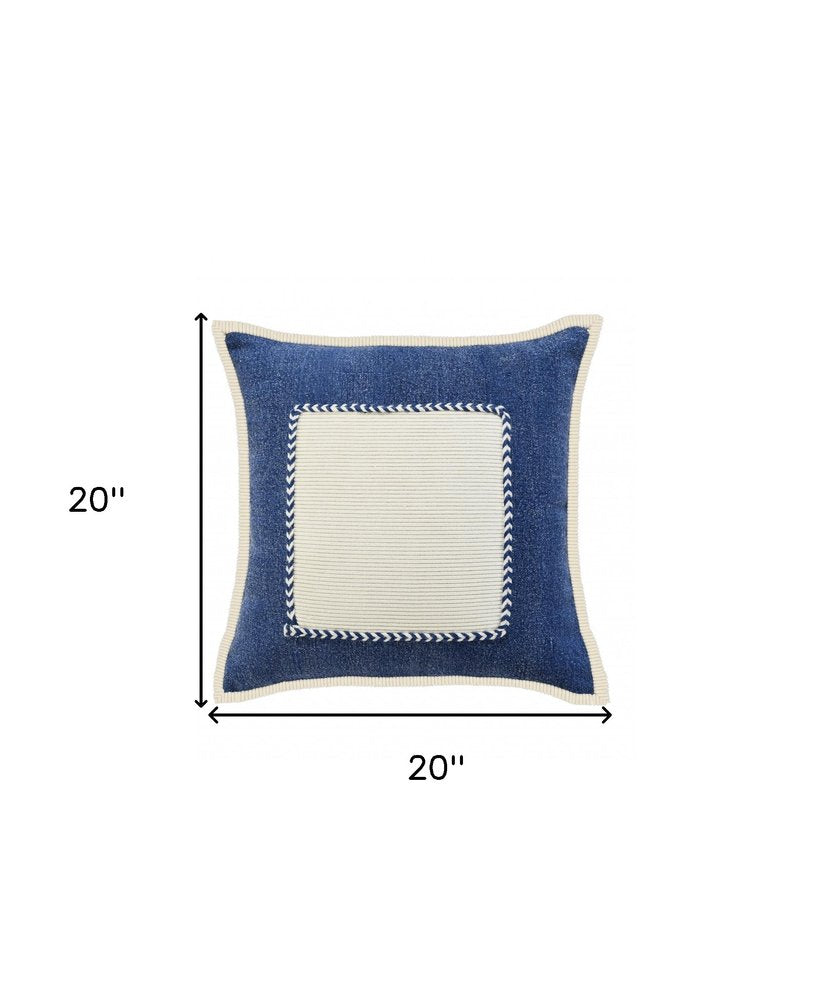 20" X 20" Golden Glow And Cream 100% Cotton Zippered Pillow
