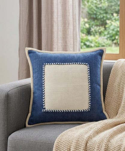 20" X 20" Golden Glow And Cream 100% Cotton Zippered Pillow