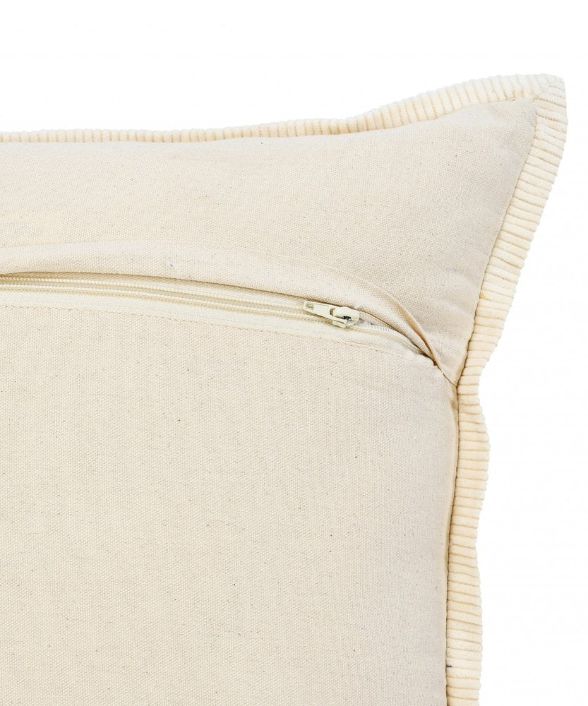 20" X 20" Golden Glow And Cream 100% Cotton Zippered Pillow