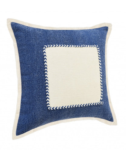 20" X 20" Golden Glow And Cream 100% Cotton Zippered Pillow