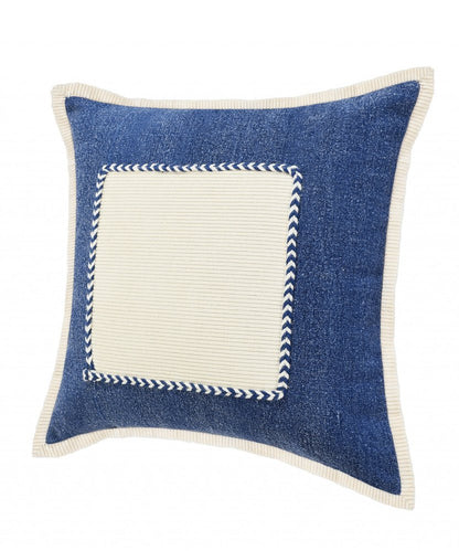 20" X 20" Golden Glow And Cream 100% Cotton Zippered Pillow