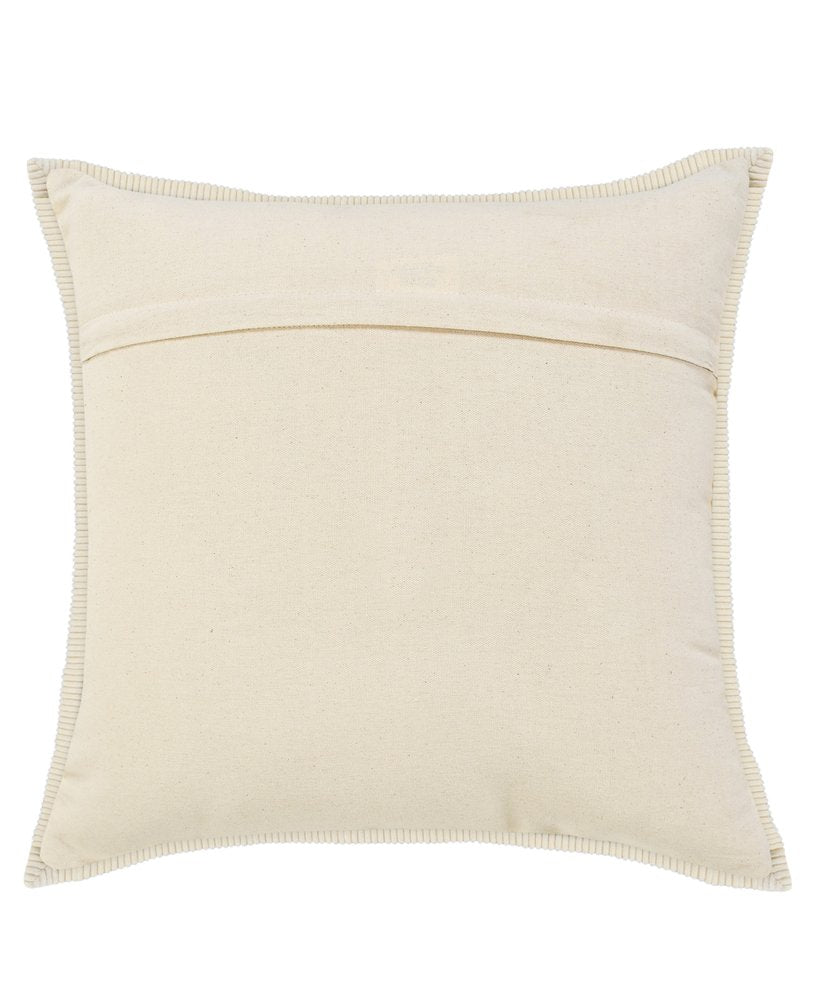 20" Gray Ivory And White Cotton Geometric Throw Pillow