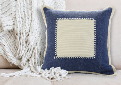20" X 20" Golden Glow And Cream 100% Cotton Zippered Pillow