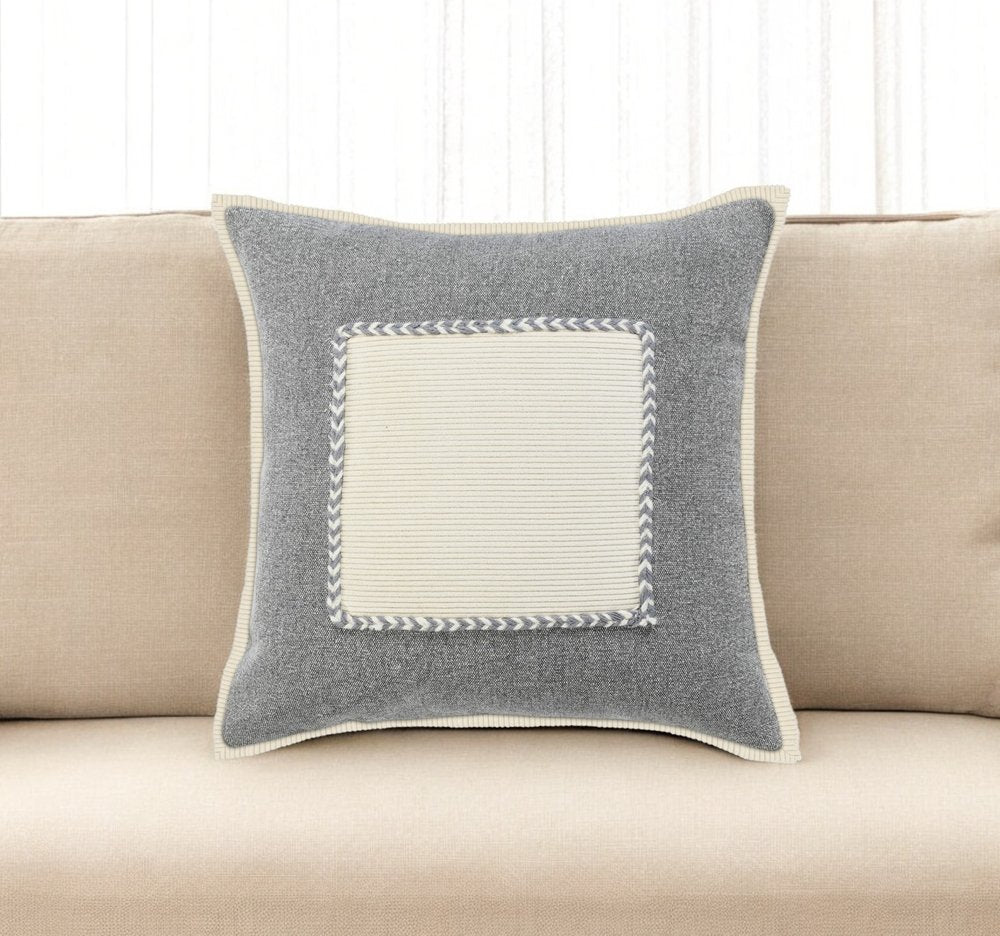 14" X 36" Golden Yellow And Cream 100% Cotton Zippered Pillow