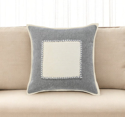 14" X 36" Golden Yellow And Cream 100% Cotton Zippered Pillow