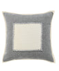 20" Gray Ivory And White Cotton Geometric Throw Pillow