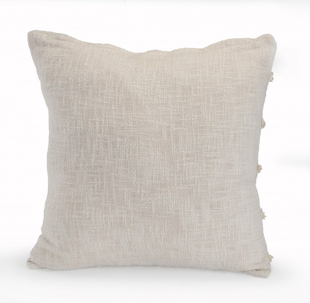 20" X 20" Gray 100% Cotton Zippered Pillow