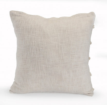 20" X 20" Gray 100% Cotton Zippered Pillow