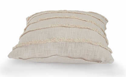 20" X 20" Gray 100% Cotton Zippered Pillow