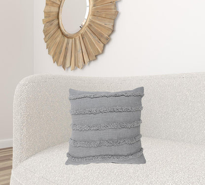 20" X 20" Deep Blue 100% Cotton Zippered Pillow