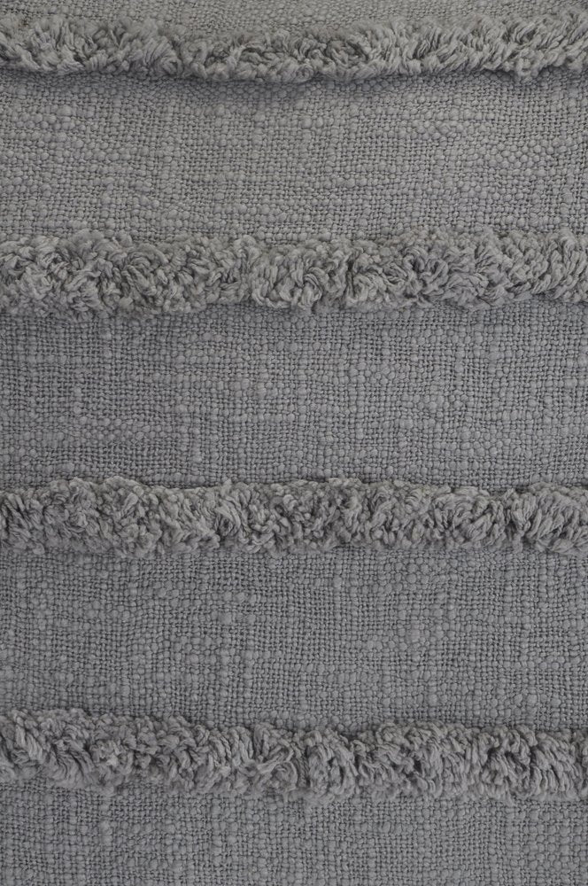 20" X 20" Gray 100% Cotton Zippered Pillow