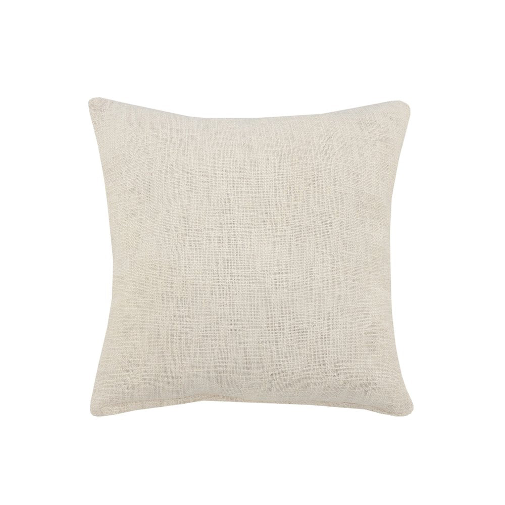 14" X 36" Cream Cotton Throw Pillow with Fringe