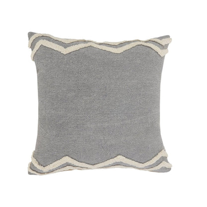 14" X 36" Gray And Tan Cotton Chevron Throw Pillow