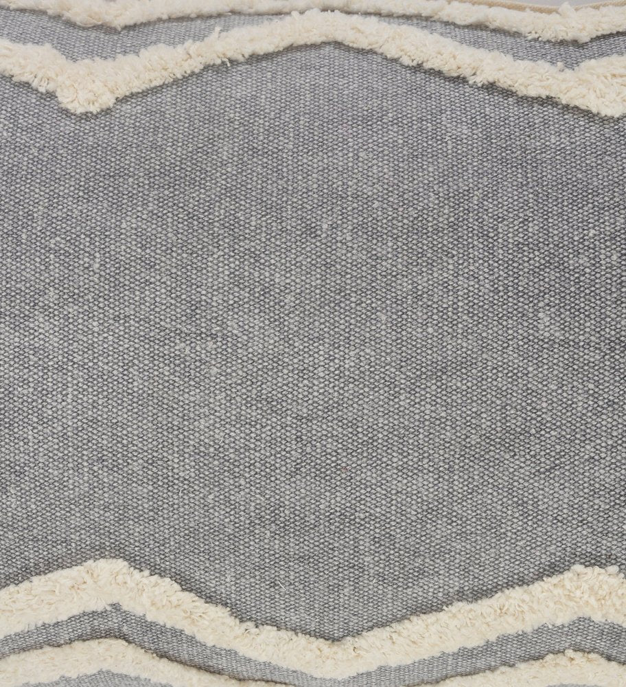 14" X 36" Gray And Tan Cotton Chevron Throw Pillow