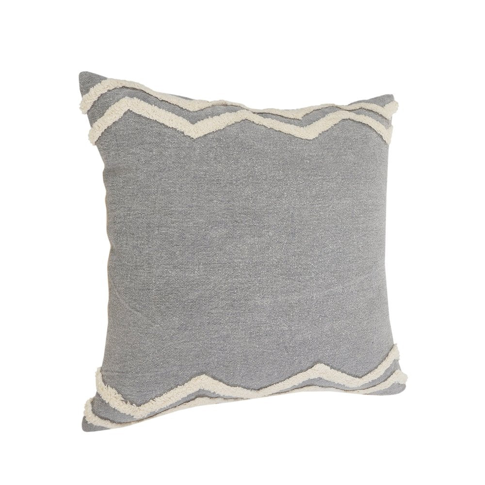 14" X 36" Gray And Tan Cotton Chevron Throw Pillow