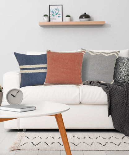 14" X 36" Gray And Tan Cotton Chevron Throw Pillow