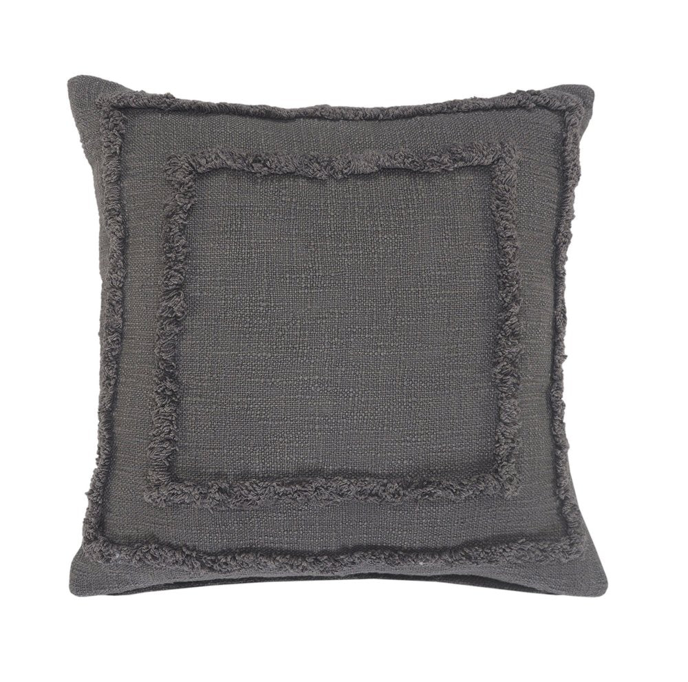 20" X 20" Black 100% Cotton Geometric Zippered Pillow