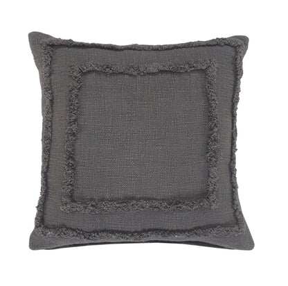 20" X 20" Black 100% Cotton Geometric Zippered Pillow
