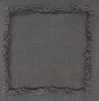 20" X 20" Black 100% Cotton Geometric Zippered Pillow