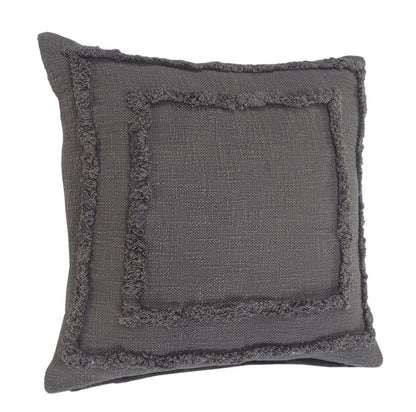 20" X 20" Black 100% Cotton Geometric Zippered Pillow