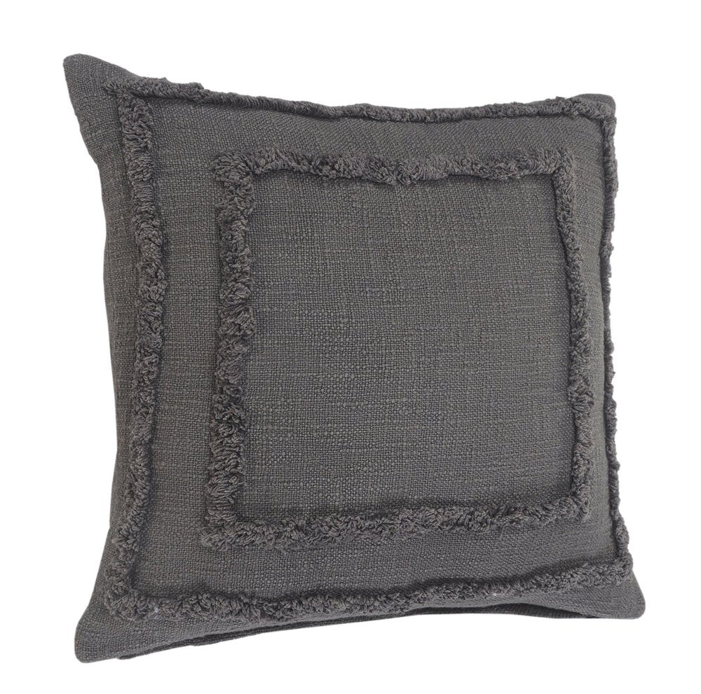 20" Sky Blue And White Geometric Cotton Throw Pillow with Texture