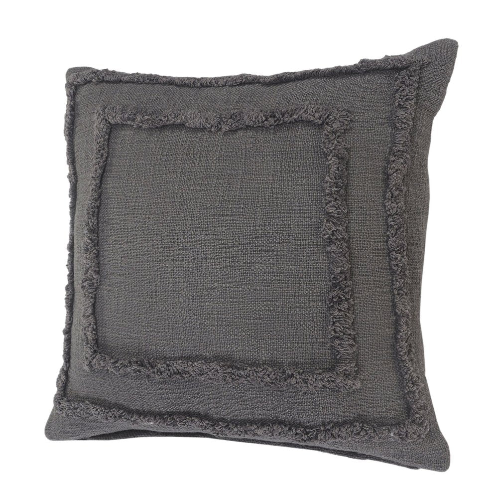 20" Sky Blue And White Geometric Cotton Throw Pillow with Texture