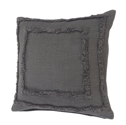 20" Sky Blue And White Geometric Cotton Throw Pillow with Texture