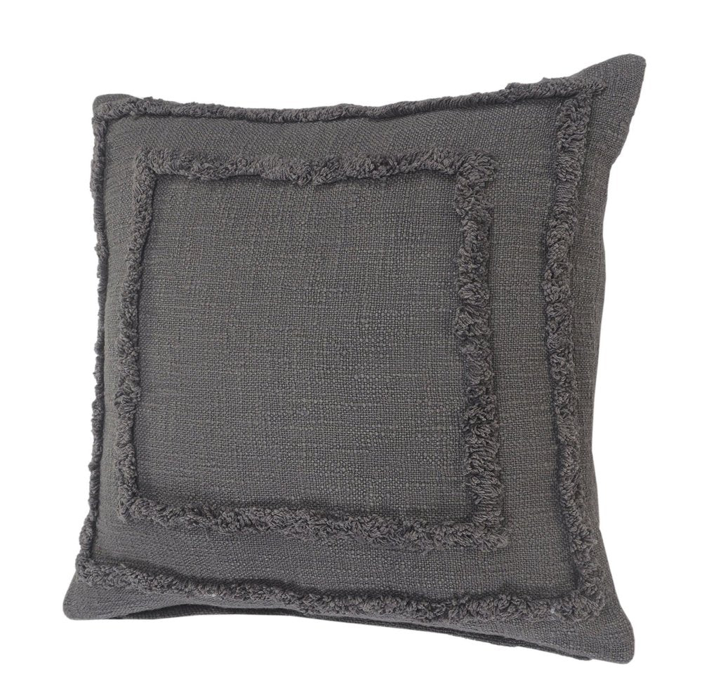20" Sky Blue And White Geometric Cotton Throw Pillow with Texture