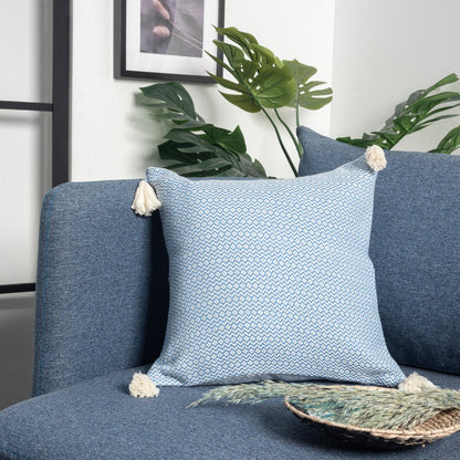 18" X 18" Light Gray 100% Cotton Geometric Zippered Pillow