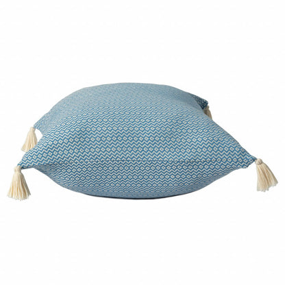 18" X 18" Light Gray 100% Cotton Geometric Zippered Pillow