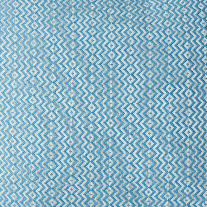 18" X 18" Light Blue 100% Cotton Geometric Zippered Pillow