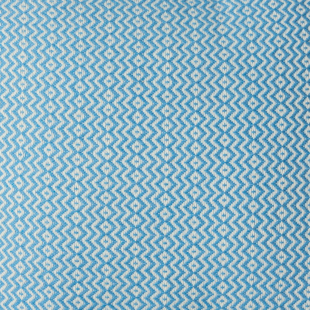 18" X 18" Light Blue 100% Cotton Geometric Zippered Pillow