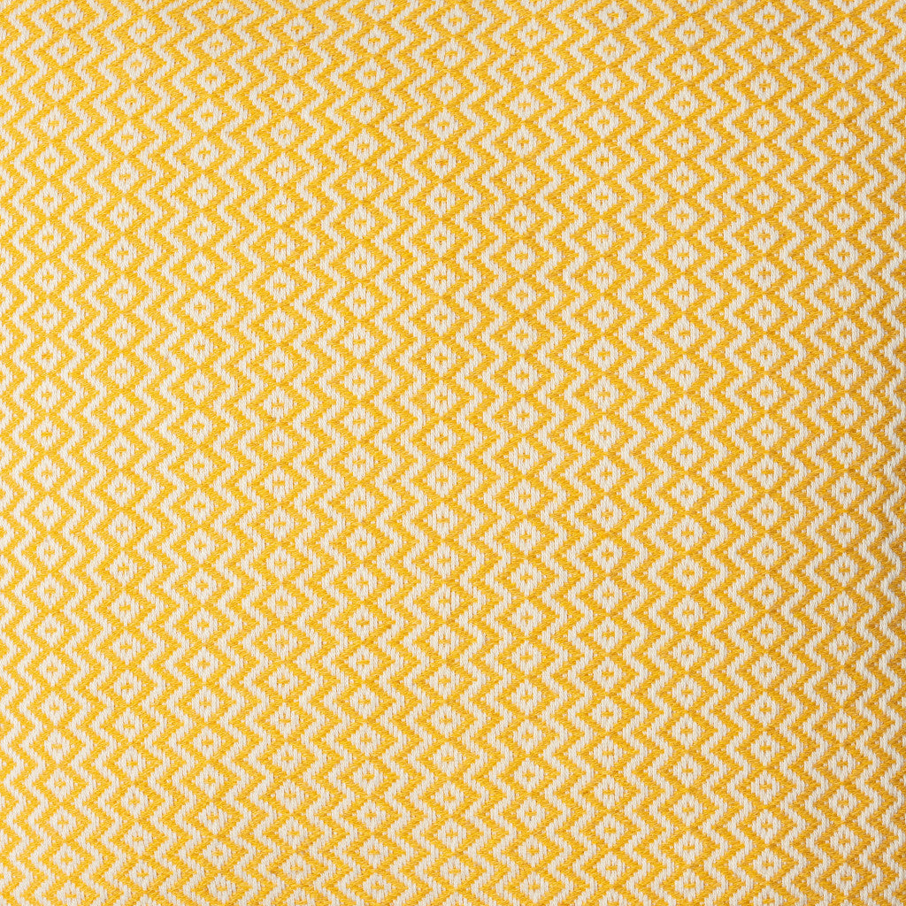 18" X 18" Mustard 100% Cotton Geometric Zippered Pillow