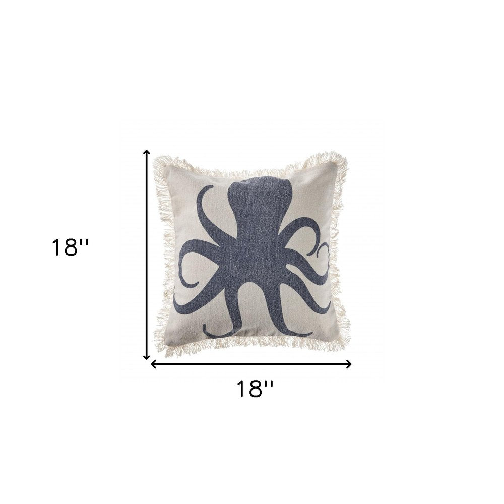 18" Cream Throw Pillow