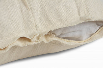 20" Beige Cotton Throw Pillow