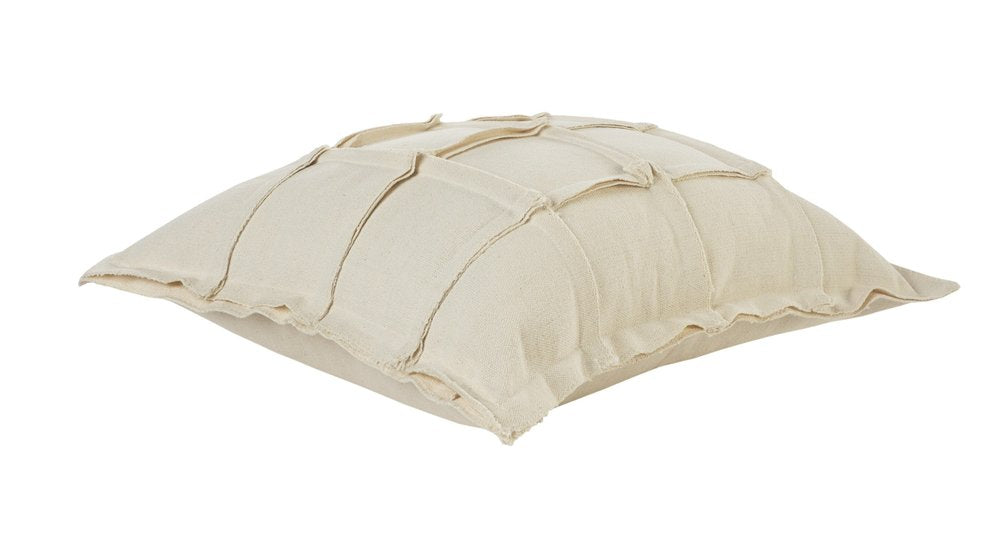 20" Beige Cotton Throw Pillow