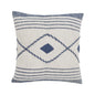 20" Ivory and Blue Coastal Cotton Throw Pillow With Texture