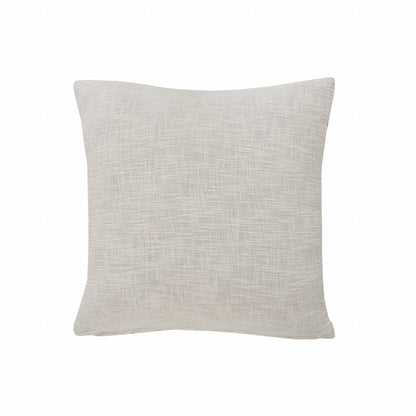 20" Ivory and Blue Coastal Cotton Throw Pillow With Texture