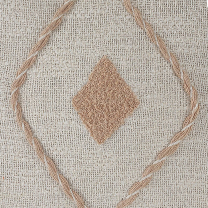 20" X 20" Peach And White 100% Cotton Coastal Zippered Pillow