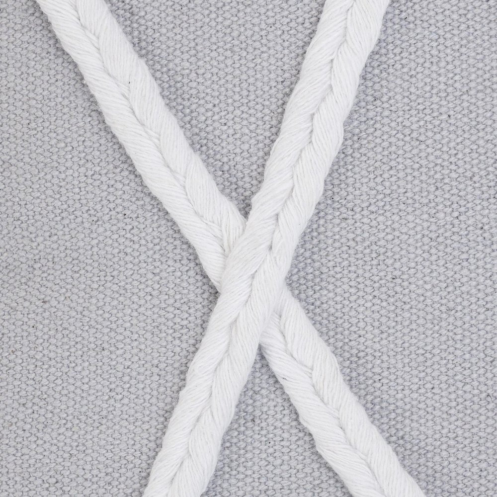 20" X 20" Light Gray And White 100% Cotton Coastal Zippered Pillow