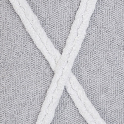 20" X 20" Light Gray And White 100% Cotton Coastal Zippered Pillow