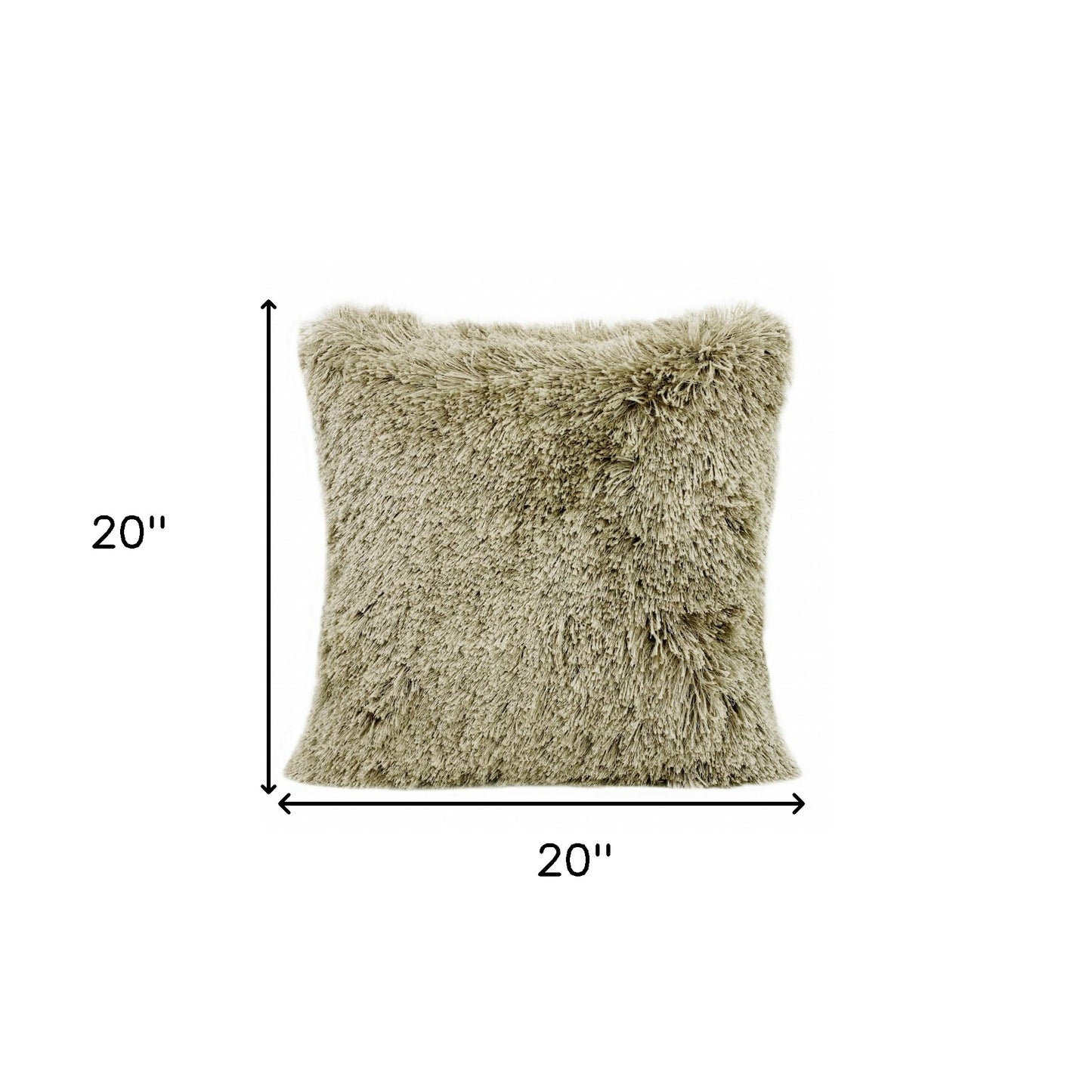 20" X 20" Taupe Polyester Zippered Pillow