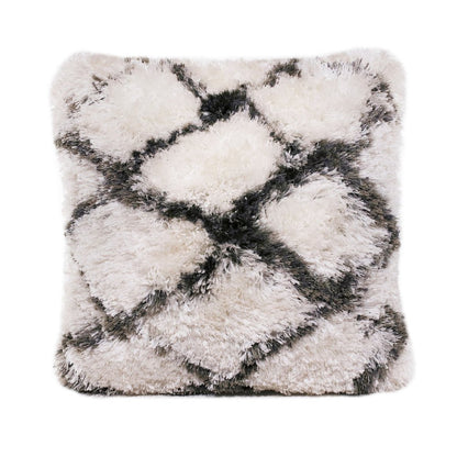 20" Black And White Fabric Geometric Throw Pillow