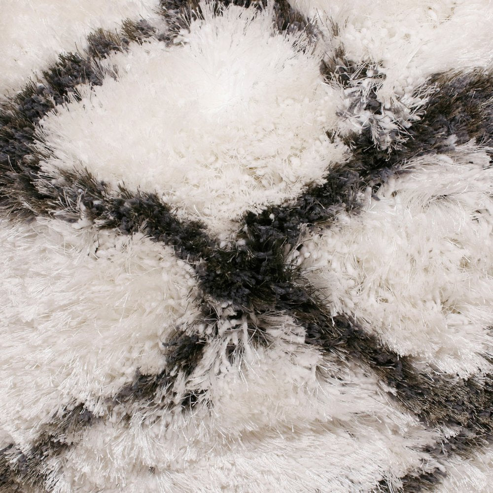 20" Black And White Fabric Geometric Throw Pillow