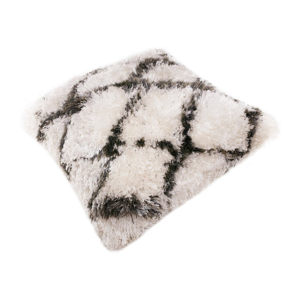 20" Black And White Fabric Geometric Throw Pillow