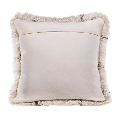 20" Black And White Fabric Geometric Throw Pillow
