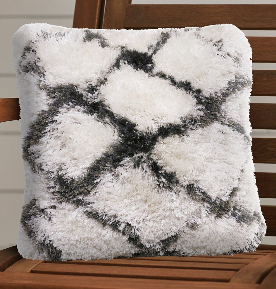 20" Black And White Fabric Geometric Throw Pillow