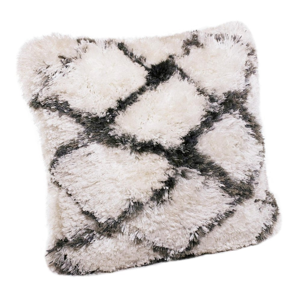 20" Black And White Geometric Throw Pillow