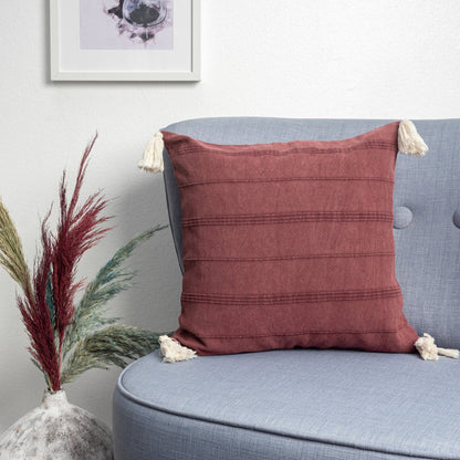 18" X 18" Beige 100% Cotton Zippered Pillow